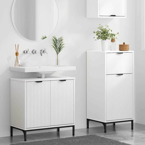 Fürdőszoba bútor szett 2 pcs Fehér 39.5 x 36 x 88 cm Faanyag