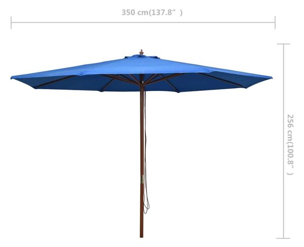 VidaXL Kültéri Napernyő - 350 cm - Kék