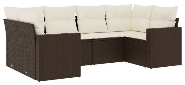 VidaXL Polyrattan Kerti Ülőgarnitúra - 6 részes - Barna