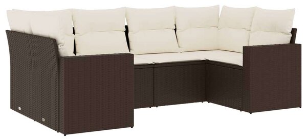 VidaXL Polyrattan Kerti Ülőgarnitúra - 6 részes - Barna