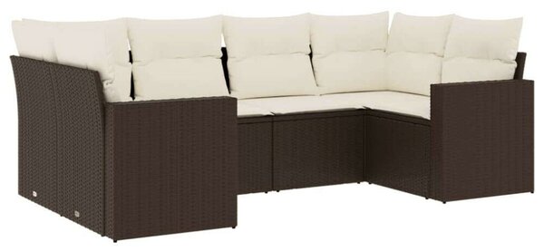 VidaXL Polyrattan Kerti Ülőgarnitúra - 6 részes - Barna