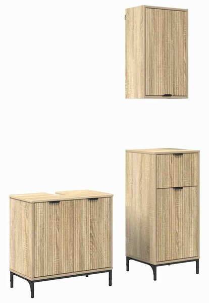 Fürdőszoba bútor szett 3 pcs sonoma tölgy 39.5 x 36 x 88 cm