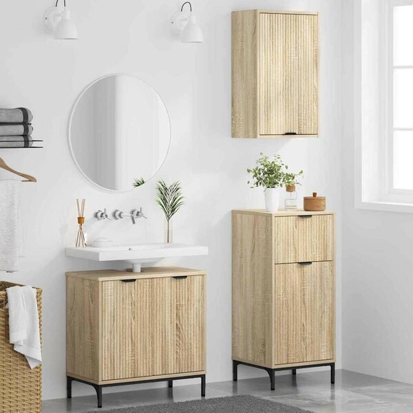 Fürdőszoba bútor szett 3 pcs sonoma tölgy 39.5 x 36 x 88 cm