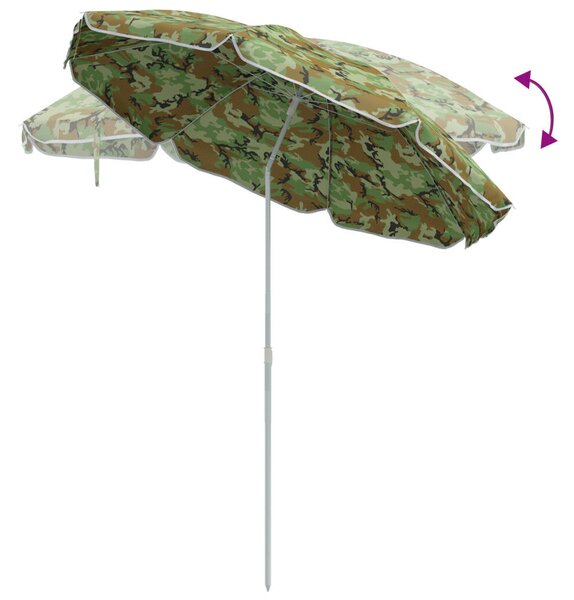 VidaXL Strandernyő Alumínium Rúddal Kamuflázs 240 cm