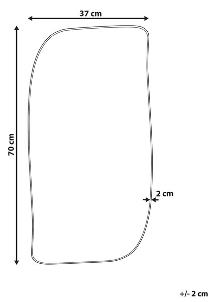 Falitükör MONTCLUS 37 cm 70 cm Fém Fekete