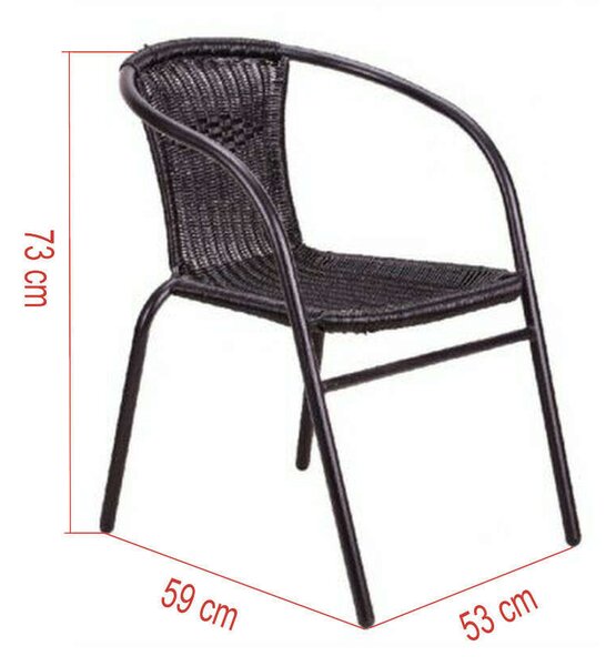 Rozetta Kerti Bútor Szett - 4+1 Fős, Fekete