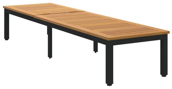 VidaXL Napsütéses nyugágy Fekete 200x55x35 cm Tömör akácfa