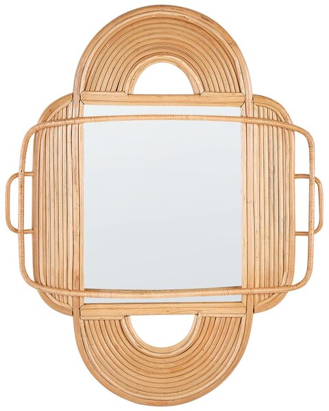 Falitükör ALCORN 70 cm 90 cm Rattan Természetes