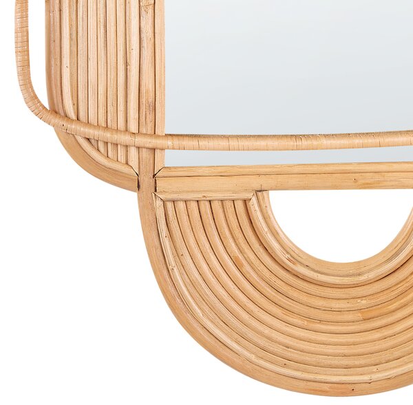 Falitükör ALCORN 70 cm 90 cm Rattan Természetes