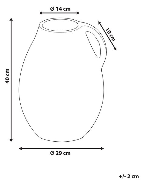 Dekor váza KULIM Kerámia 40 cm Homokbézs