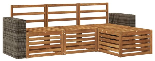 VidaXL Kültéri kanapé szett 4 pcs Természetes