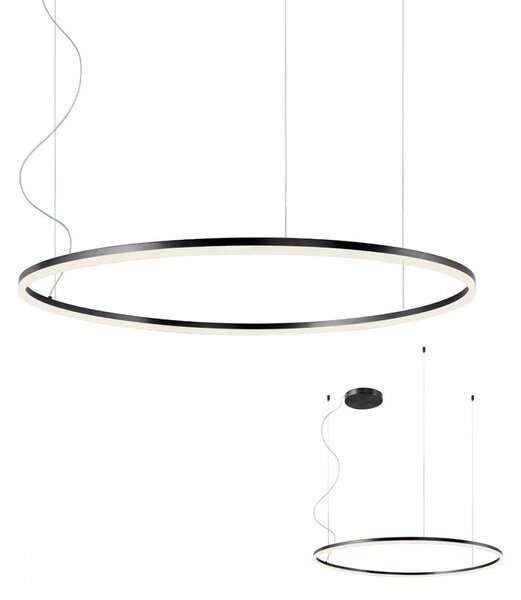 ORBIT LED modern stílusú függőlámpa, matt fekete, 3000K, Ø100 cm, TRIAC dimmelhető