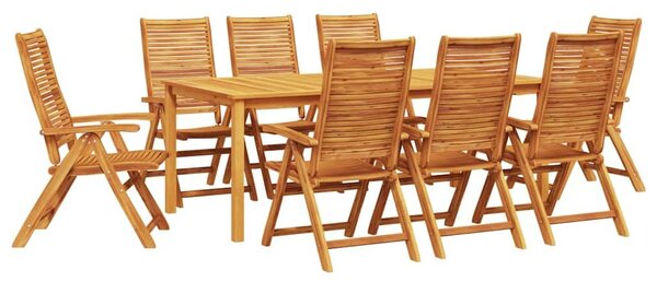 VidaXL Kert étkező szett 9 pcs Barna Tömör Akácfa