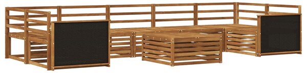 VidaXL Kültéri kanapé szett 8 pcs Természetes Tömör Akácfa