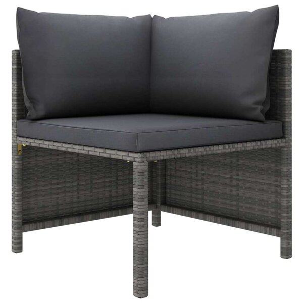 VidaXL Polyrattan Kerti Ülőgarnitúra - 5 részes - Szürke