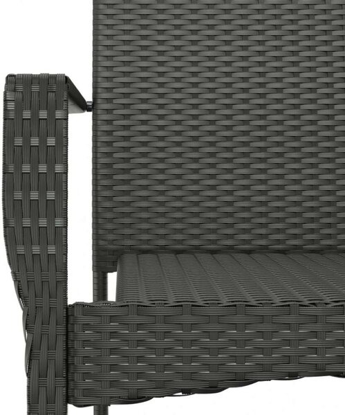 VidaXL 5 részes fekete polyrattan kerti étkezőgarnitúra párnákkal