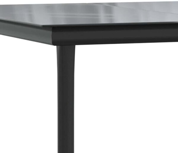 VidaXL 5 részes szürke polyrattan üveg kerti étkezőgarnitúra párnával