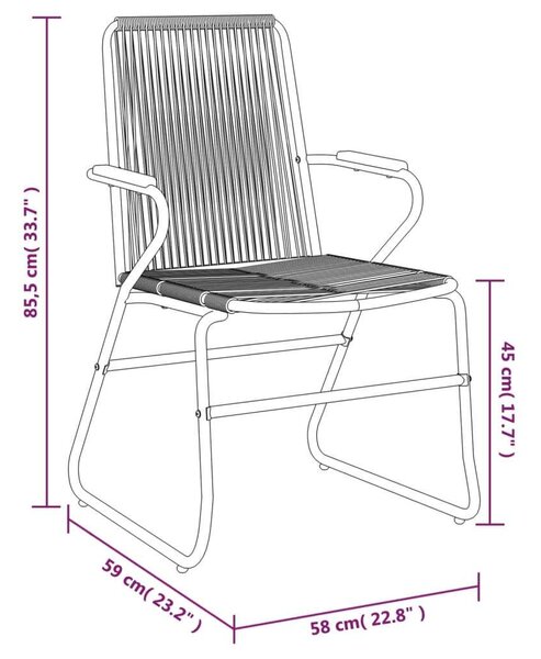 Elegáns Fekete PVC Rattan Kerti Étkezőgarnitúra - 8 Fős
