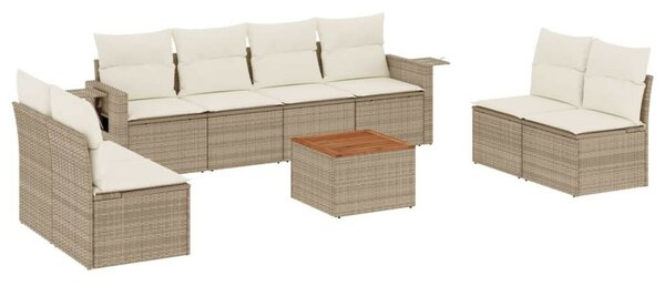 VidaXL Polyrattan Kerti Ülőgarnitúra - 9 részes - Bézs