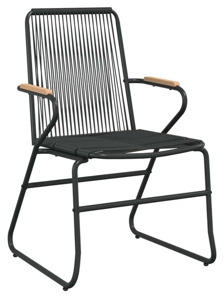 Elegáns Fekete PVC Rattan Kerti Étkezőgarnitúra - 8 Fős