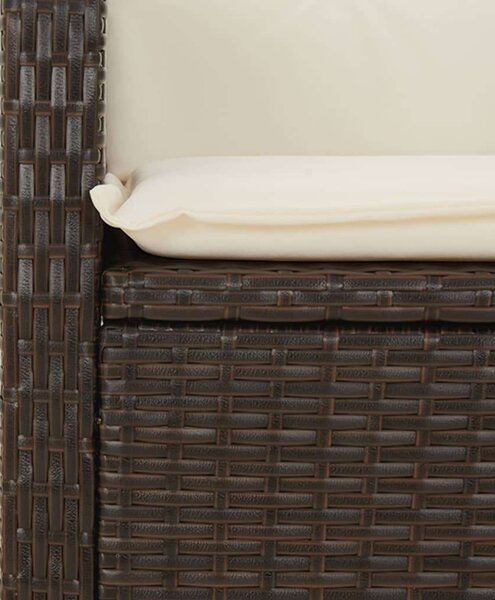 VidaXL 5-részes barna polyrattan kerti étkezőgarnitúra párnákkal