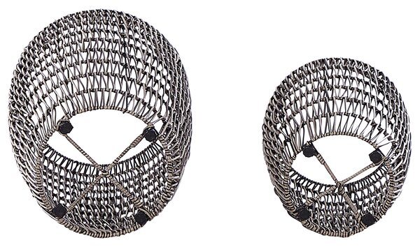 Kétdarabos virágcserép szett CHELONE PE Rattan 26/34 cm Barna