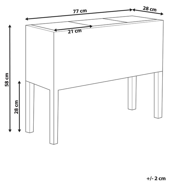 Magasított virágállvány CARAGANA PE Rattan 77 cm Fekete