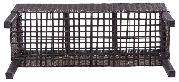 Magasított virágállvány CARAGANA PE Rattan 77 cm Sötétbarna