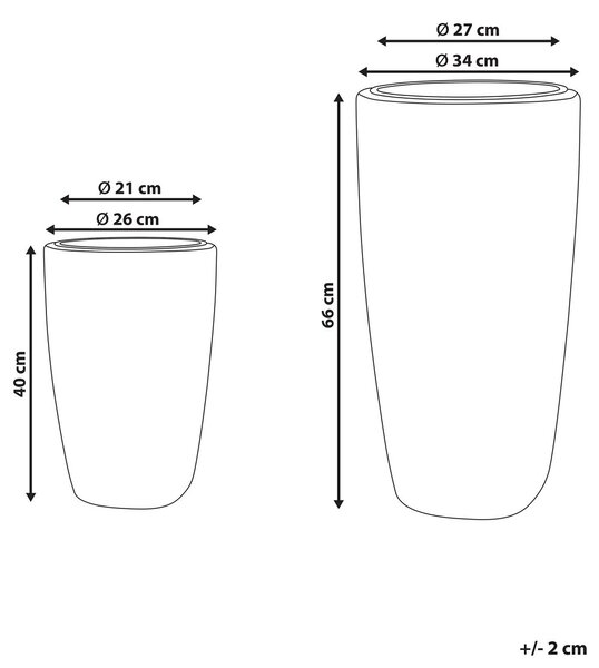 Kétdarabos virágcserép szett CHELONE PE Rattan 26/34 cm Barna