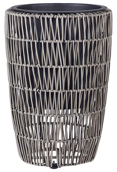 Kétdarabos virágcserép szett CHELONE PE Rattan 26/34 cm Barna