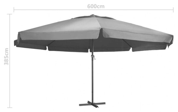Kültéri Napernyő - Alumínium - 600 cm