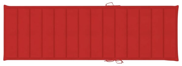 VidaXL Akácfa Napozóágy Piros Párnával - 200cm