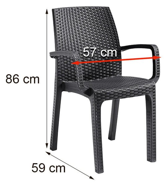 Corri Kerti Bútor Szett - 4+1 Személyes - Grafit