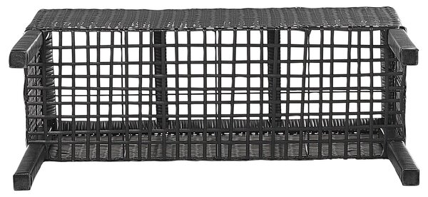 Magasított virágállvány CARAGANA PE Rattan 77 cm Fekete