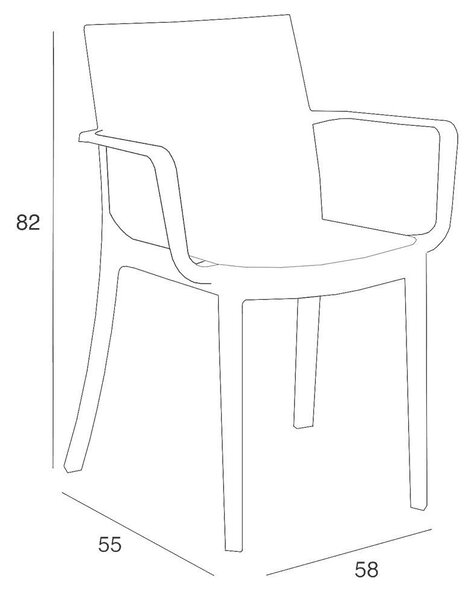 Corri Kerti Bútor Szett - 4+1 Személyes - Grafit