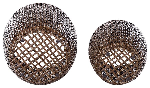 Háromdarabos virágcserép szett BERBERIS PE Rattan 34/45 cm Sötétbarna