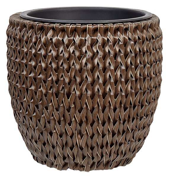 Háromdarabos virágcserép szett BERBERIS PE Rattan 34/45 cm Sötétbarna