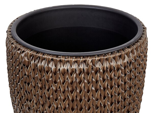 Háromdarabos virágcserép szett BERBERIS PE Rattan 34/45 cm Sötétbarna