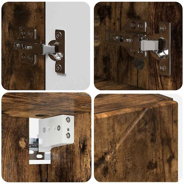 Fürdőszoba bútor szett 4 pcs Füstölt tölgy 30 x 35 x 192 cm