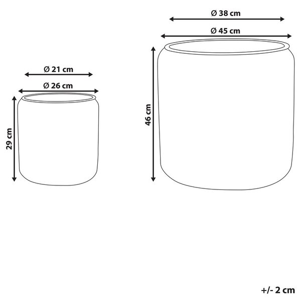 Kétdarabos virágcserép szett BRODIEA PE Rattan 26/45 cm Fekete