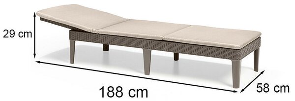 Keter Jaipur cappuccino/bézs napozóágy párnával