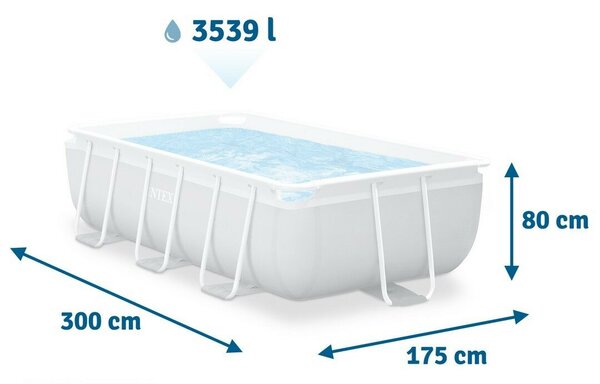 Intex Prism Frame Prémium 300x175x80cm Fémvázas medence szett, vízforgatóval, létrával (26784NP)