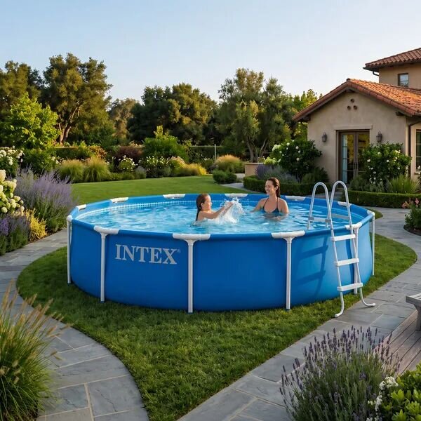 INTEX kör alakú vázas kerti medence 366 x 76 cm, 6503 l