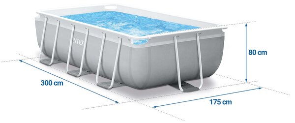 Intex Prism Frame Prémium 300x175x80cm Fémvázas medence szett, vízforgatóval, létrával (26784NP)