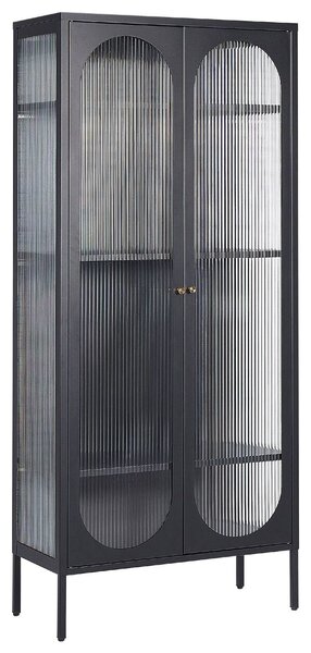 Üveges vitrin FOXTON 80 cm Fém Fekete