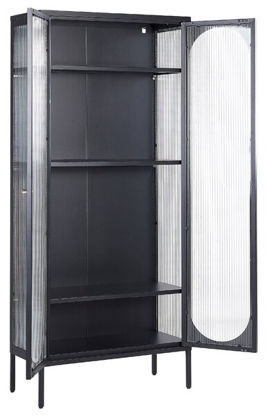 Üveges vitrin FOXTON 80 cm Fém Fekete