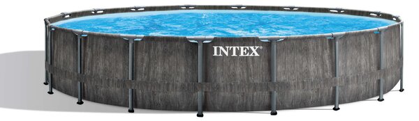 Intex Prism Frame Greywood Medence szett, 549x122cm vízforgató, létra, alátét, takaró (26744NP)