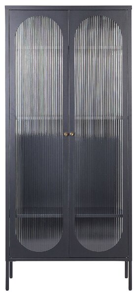 Üveges vitrin FOXTON 80 cm Fém Fekete
