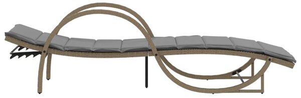 VidaXL Napozóágy - Polyrattan - Bézs - 199cm