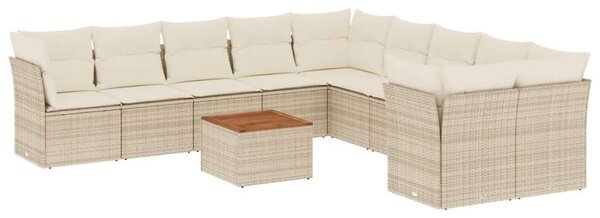 VidaXL Polyrattan Kerti Ülőgarnitúra - 11 részes - Bézs
